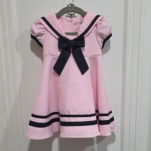 12M Pink & Navy Sailor Dress & Undie Set